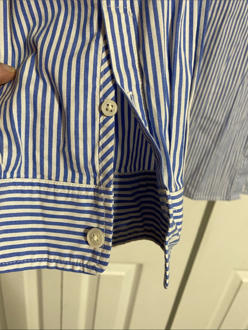 J.Crew cotton blend blue & white striped button down shirt top blouse size 3X - Picture 4 of 8